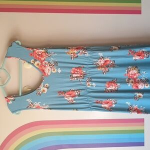 Velvet Torch Soft Blue Floral Maxi Dress